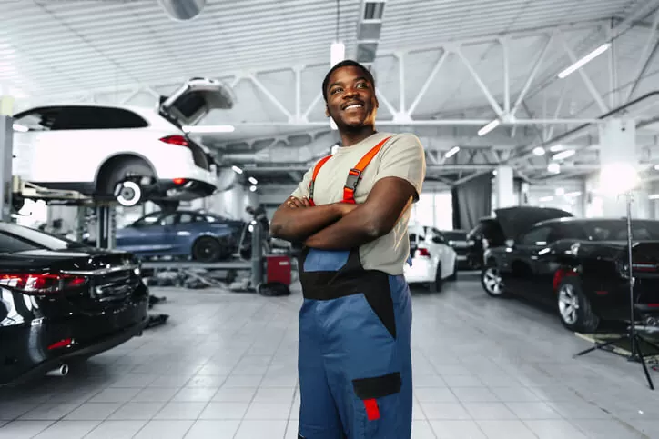 Technician working in an auto shop