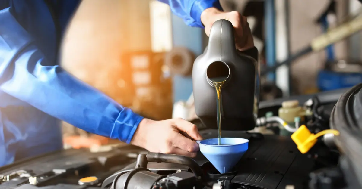 Oil change and engine service